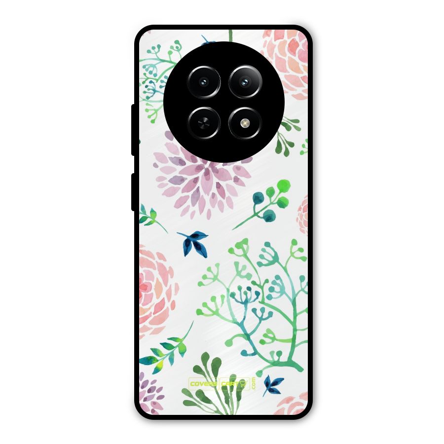 Fresh Floral Metal Back Case for Realme 13