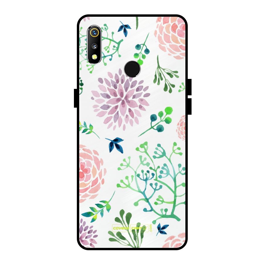 Fresh Floral Metal Back Case for Realme 3