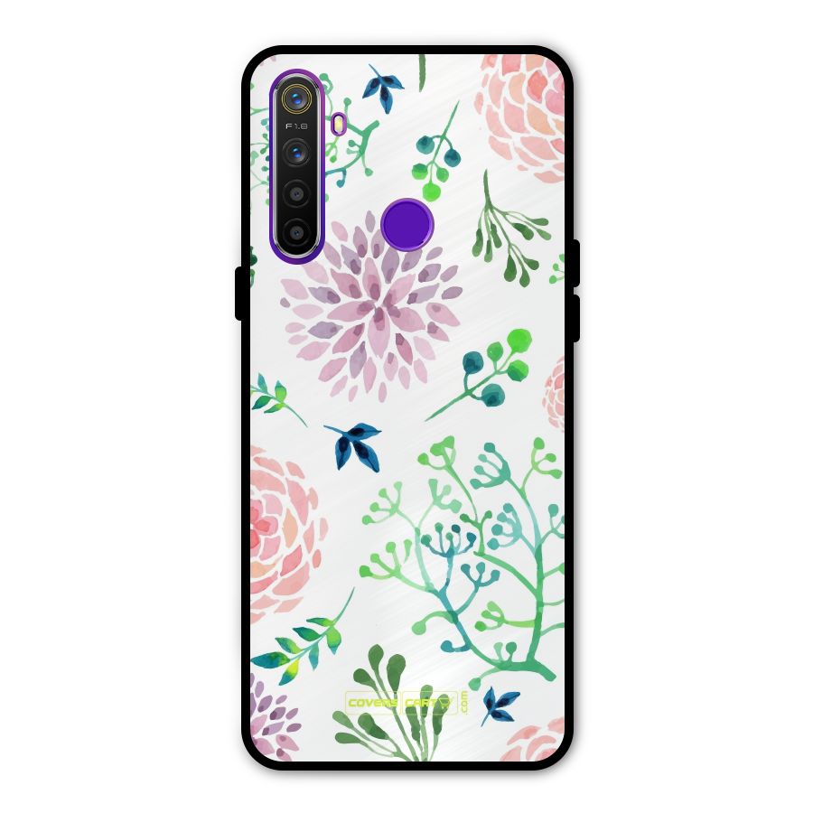 Fresh Floral Metal Back Case for Realme 5