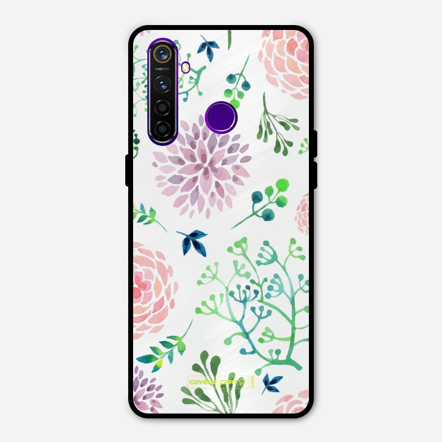 Fresh Floral Metal Back Case for Realme 5 Pro