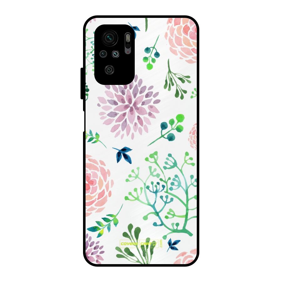 Fresh Floral Metal Back Case for Redmi Note 10S