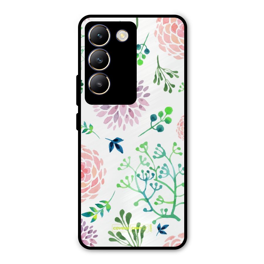 Fresh Floral Metal Back Case for Vivo T3 5G