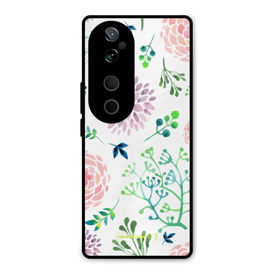 Fresh Floral Metal Back Case for Vivo T3 Ultra