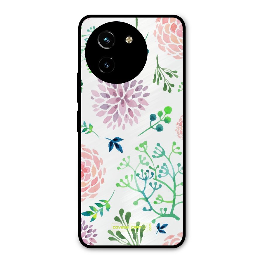 Fresh Floral Metal Back Case for Vivo T3x