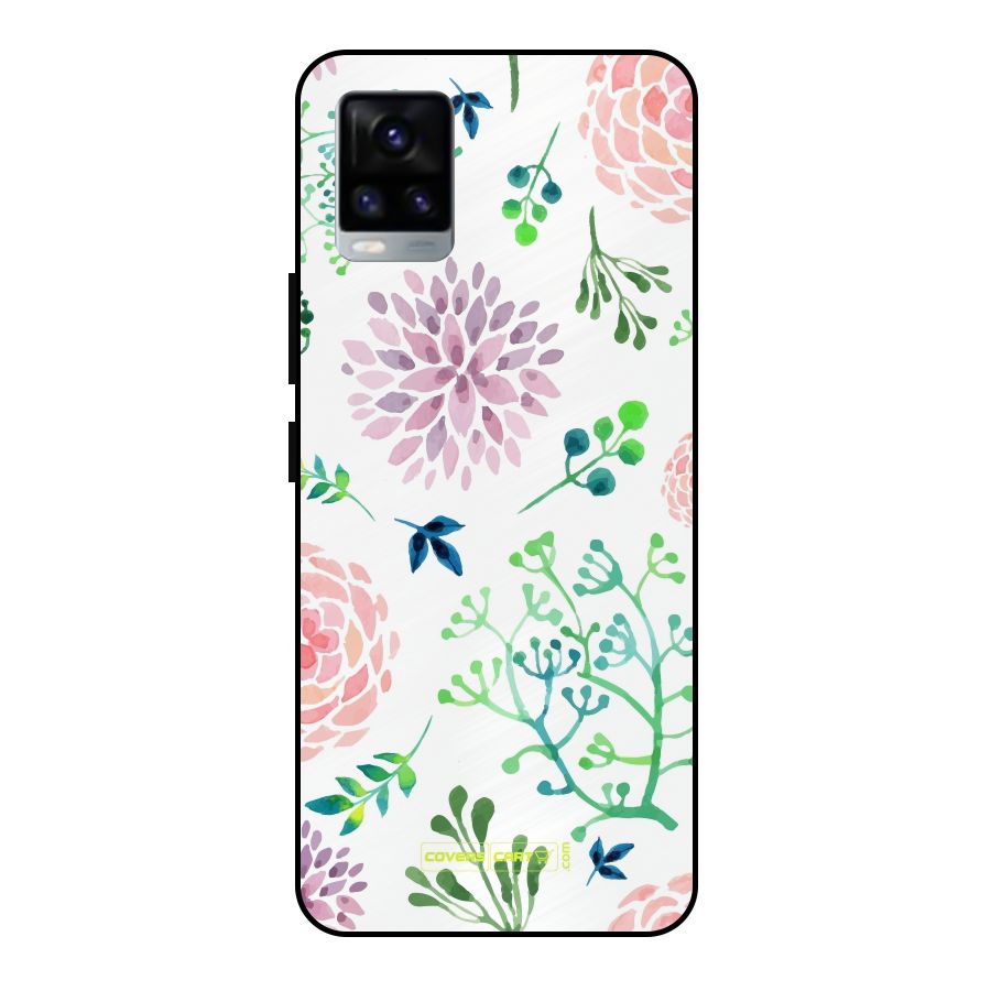 Fresh Floral Metal Back Case for Vivo V20 2021