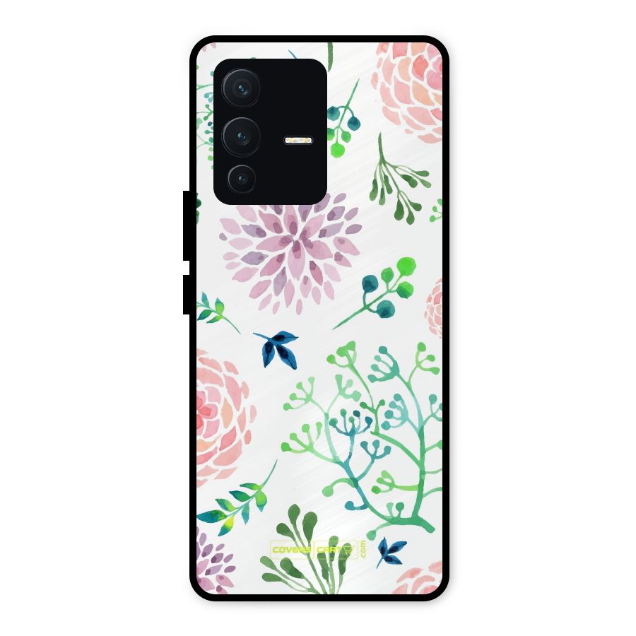 Fresh Floral Metal Back Case for Vivo V23 5G