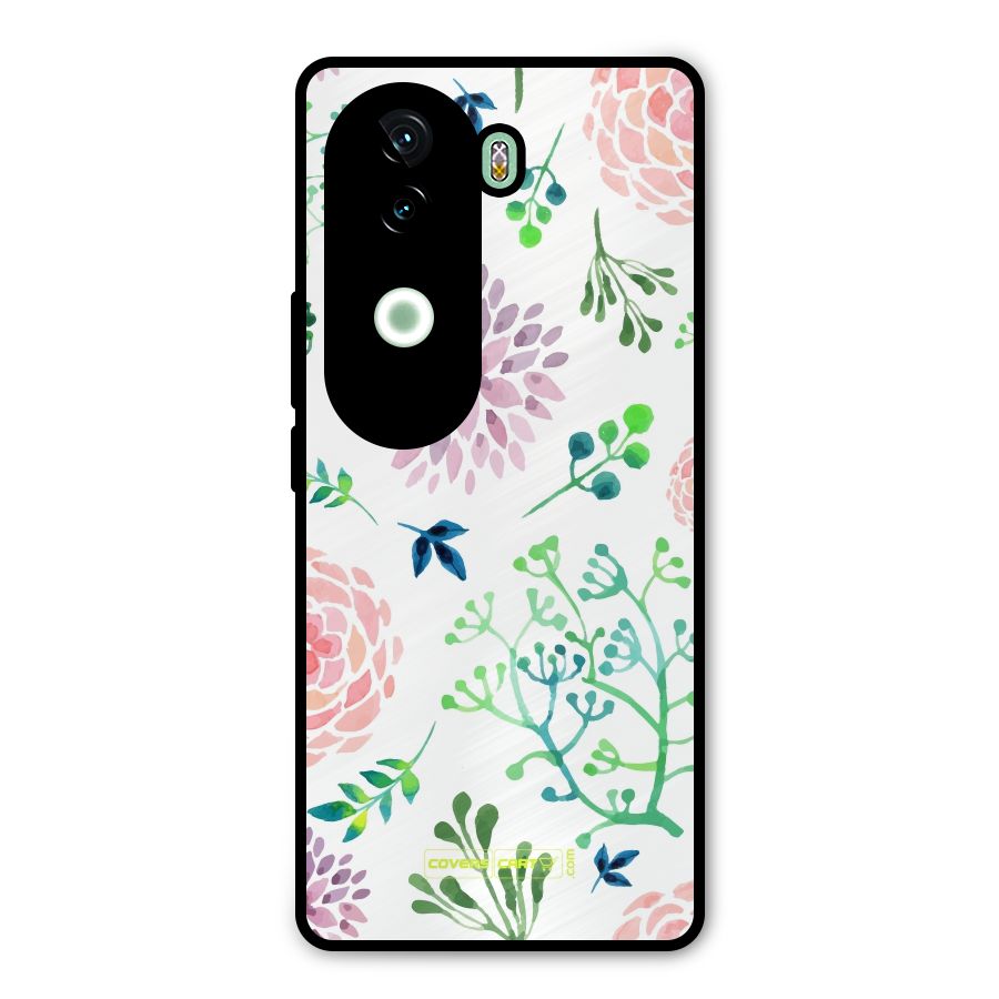 Fresh Floral Metal Back Case for Vivo V40e