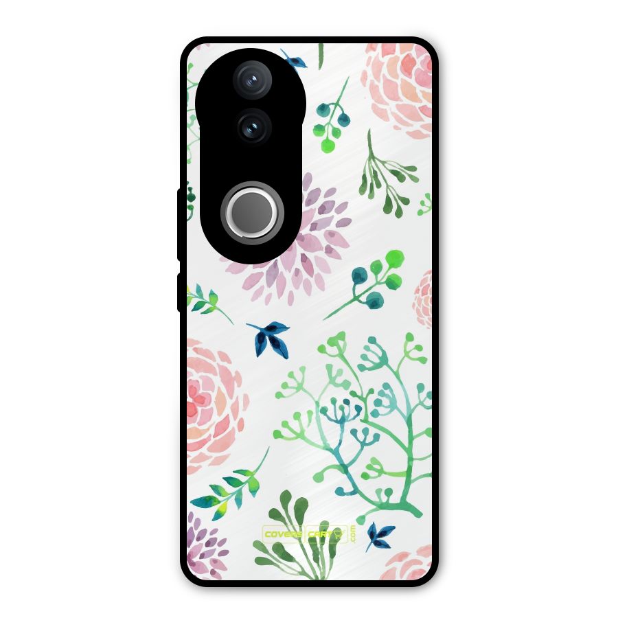 Fresh Floral Metal Back Case for Vivo V50e