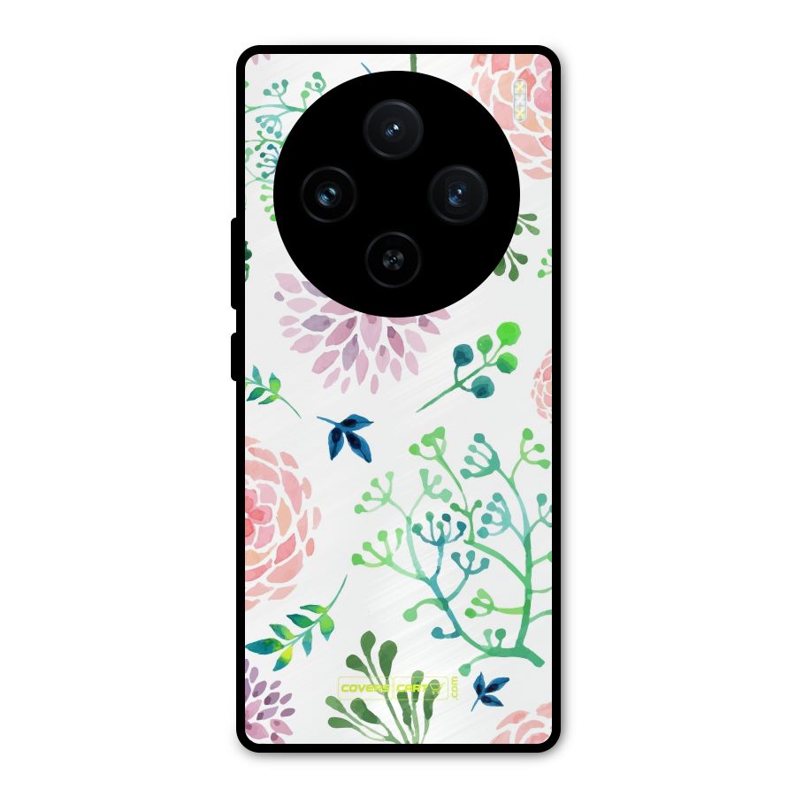 Fresh Floral Metal Back Case for Vivo X100