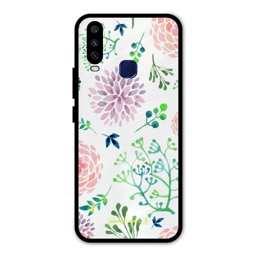 Fresh Floral Metal Back Case for Vivo Y15