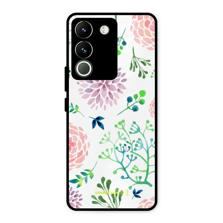 Fresh Floral Metal Back Case for Vivo Y200