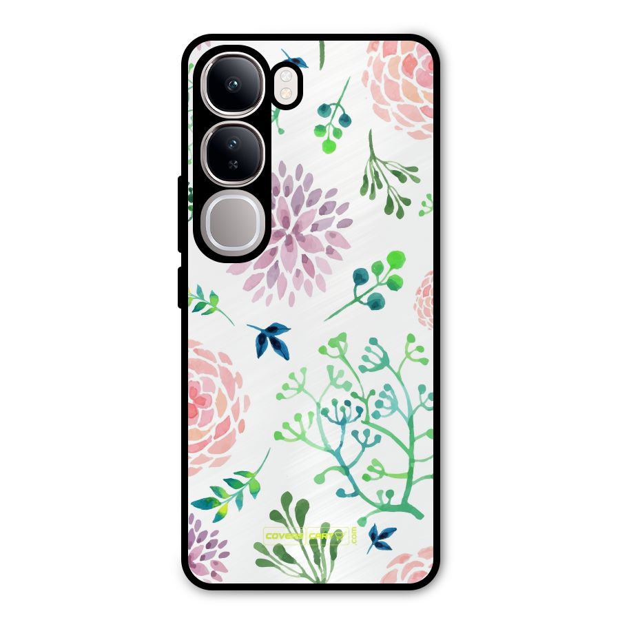 Fresh Floral Metal Back Case for Vivo Y300