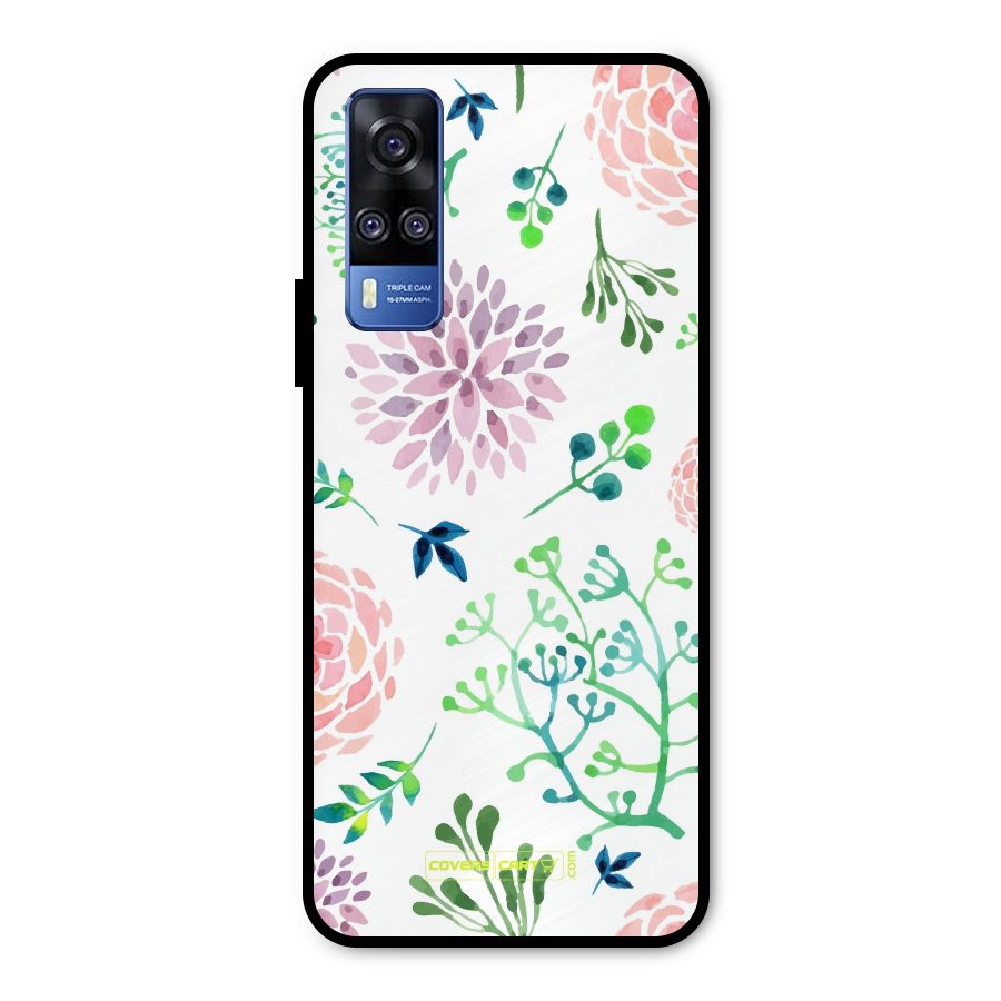 Fresh Floral Metal Back Case for Vivo Y31