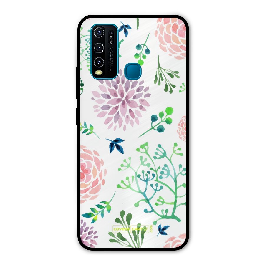 Fresh Floral Metal Back Case for Vivo Y50