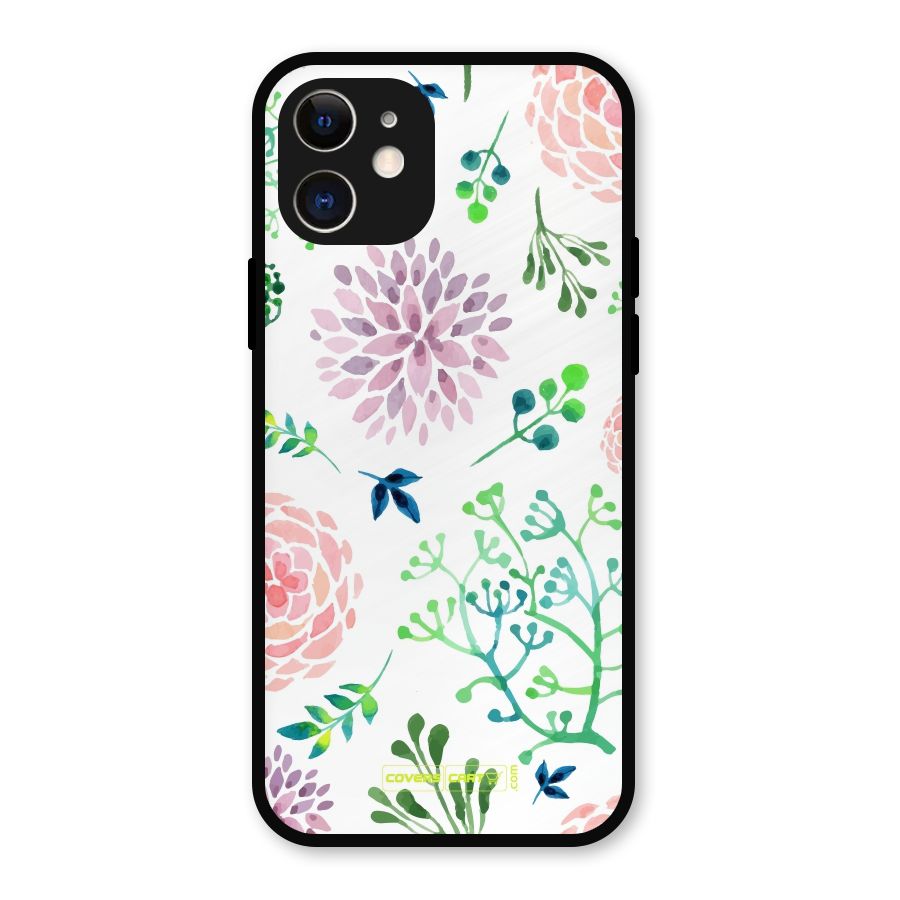 Fresh Floral Metal Back Case for iPhone 12