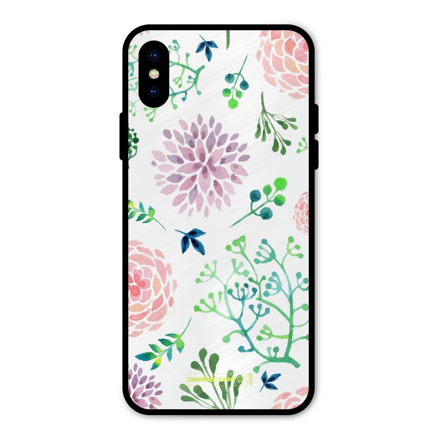 Fresh Floral Metal Back Case for iPhone X