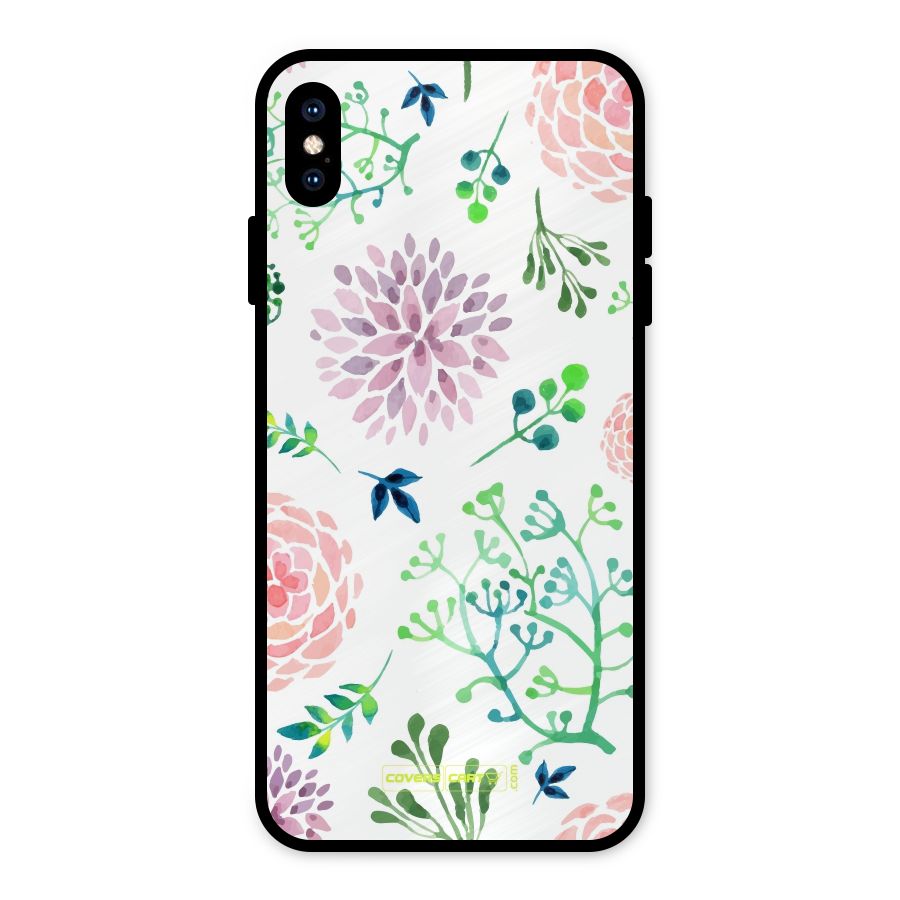 Fresh Floral Metal Back Case for iPhone XS Max