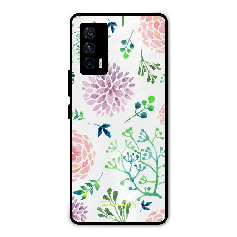 Fresh Floral Metal Back Case for iQOO 7 5G