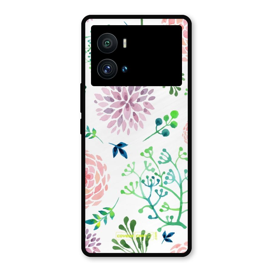 Fresh Floral Metal Back Case for iQOO 9 Pro