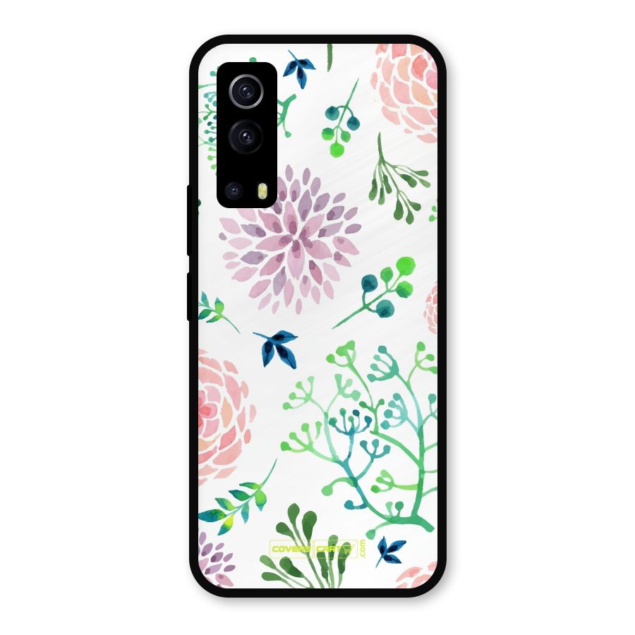 Fresh Floral Metal Back Case for iQOO Z3
