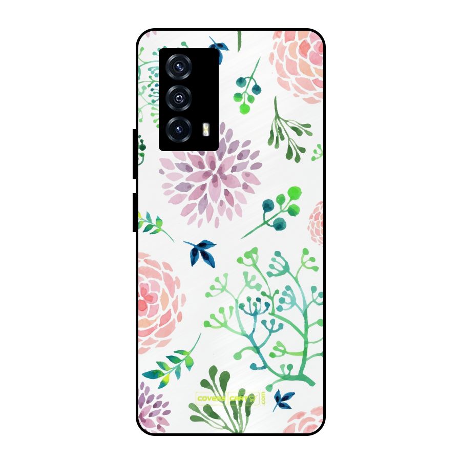 Fresh Floral Metal Back Case for iQOO Z5