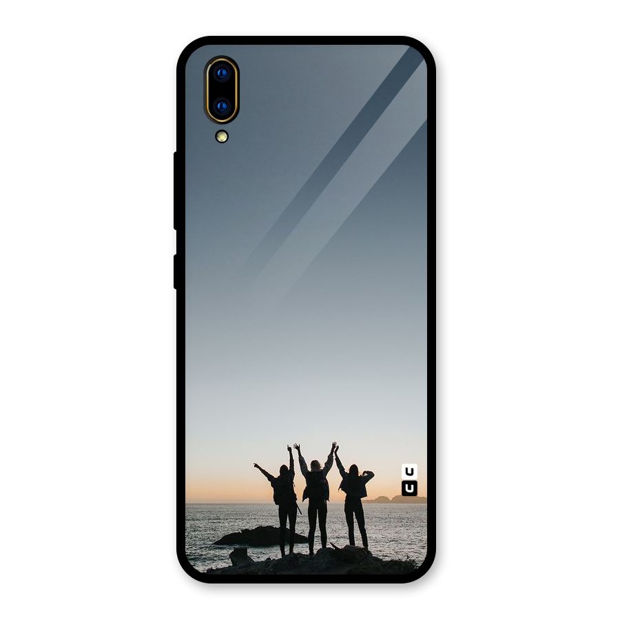 Friendship Glass Back Case for Vivo V11 Pro