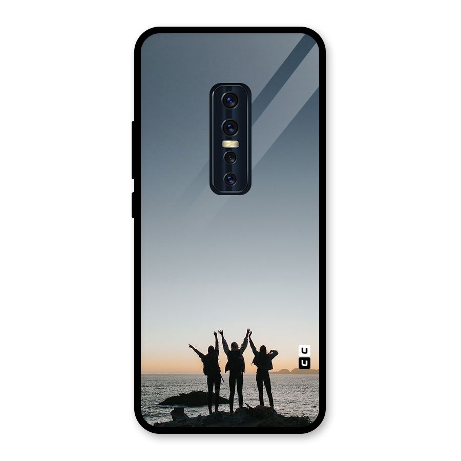 Friendship Glass Back Case for Vivo V17 Pro