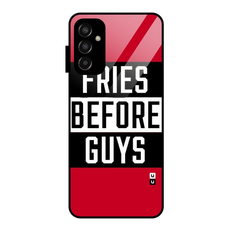 Fries Love Stripes Glass Back Case for Galaxy F13