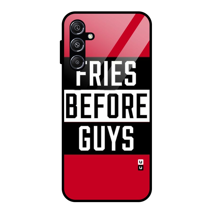 Fries Love Stripes Glass Back Case for Galaxy M34 5G