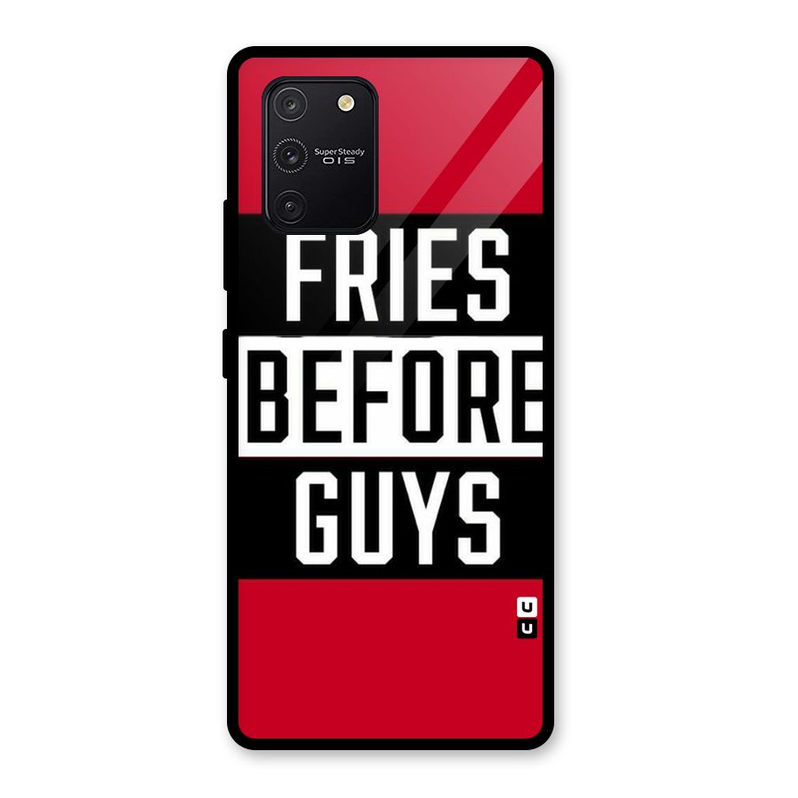 Fries Love Stripes Glass Back Case for Galaxy S10 Lite