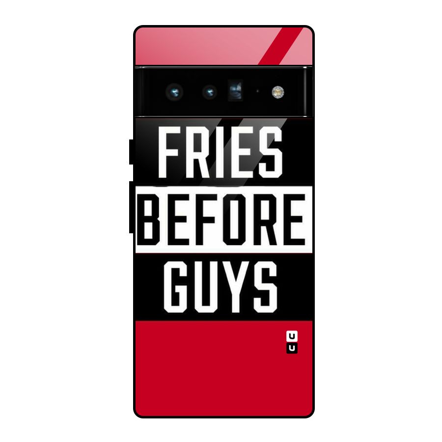 Fries Love Stripes Glass Back Case for Google Pixel 6 Pro