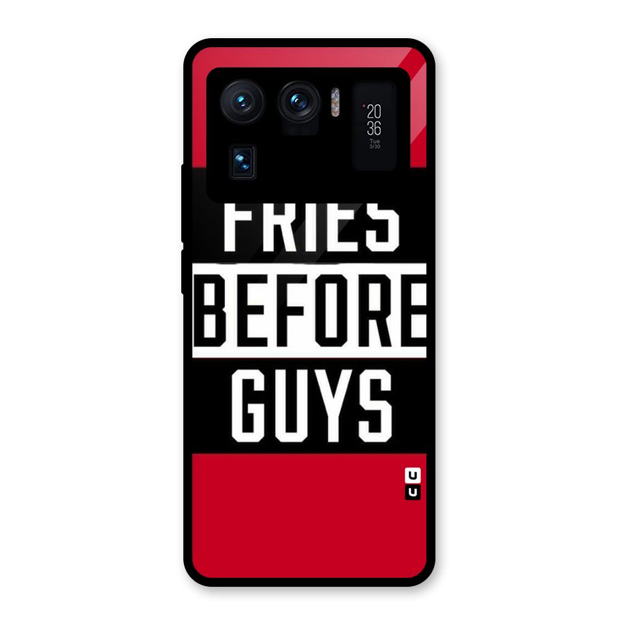 Fries Love Stripes Glass Back Case for Mi 11 Ultra