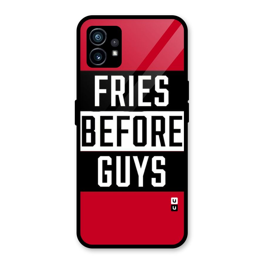 Fries Love Stripes Glass Back Case for Nothing Phone 1