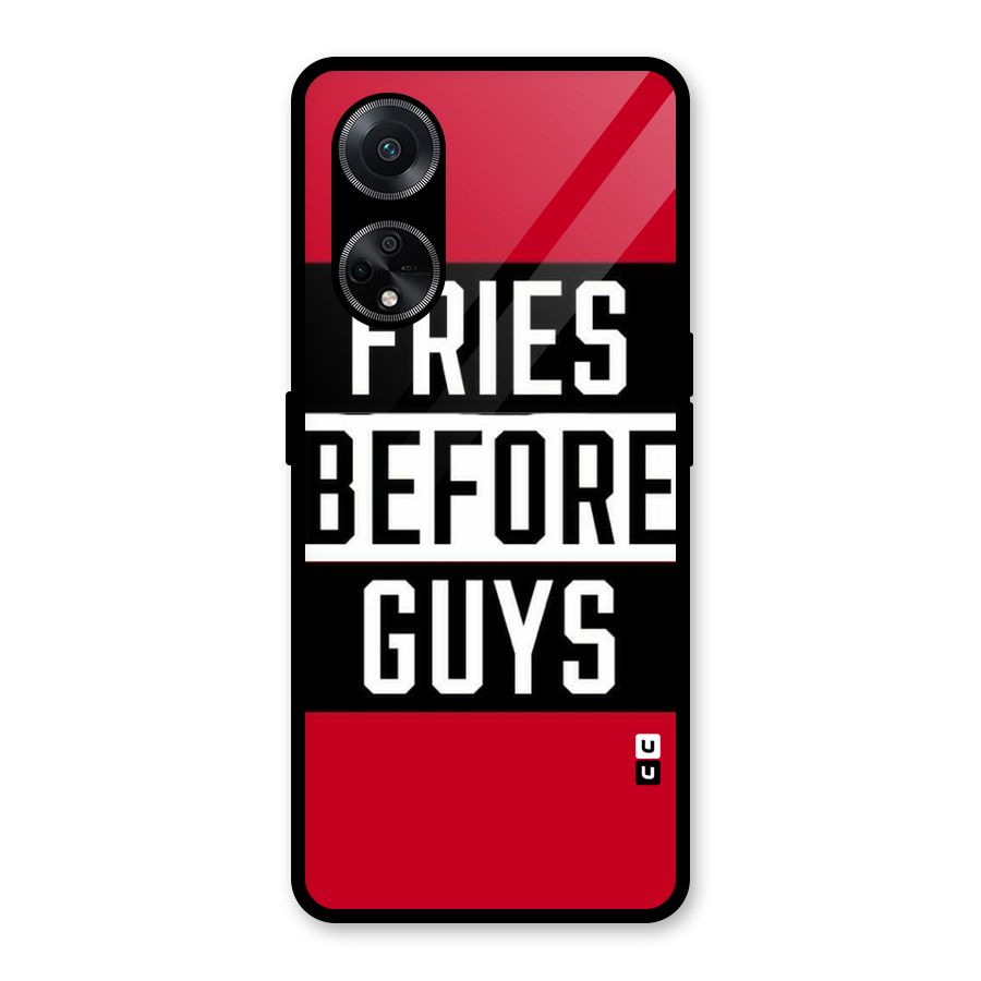 Fries Love Stripes Glass Back Case for Oppo F23