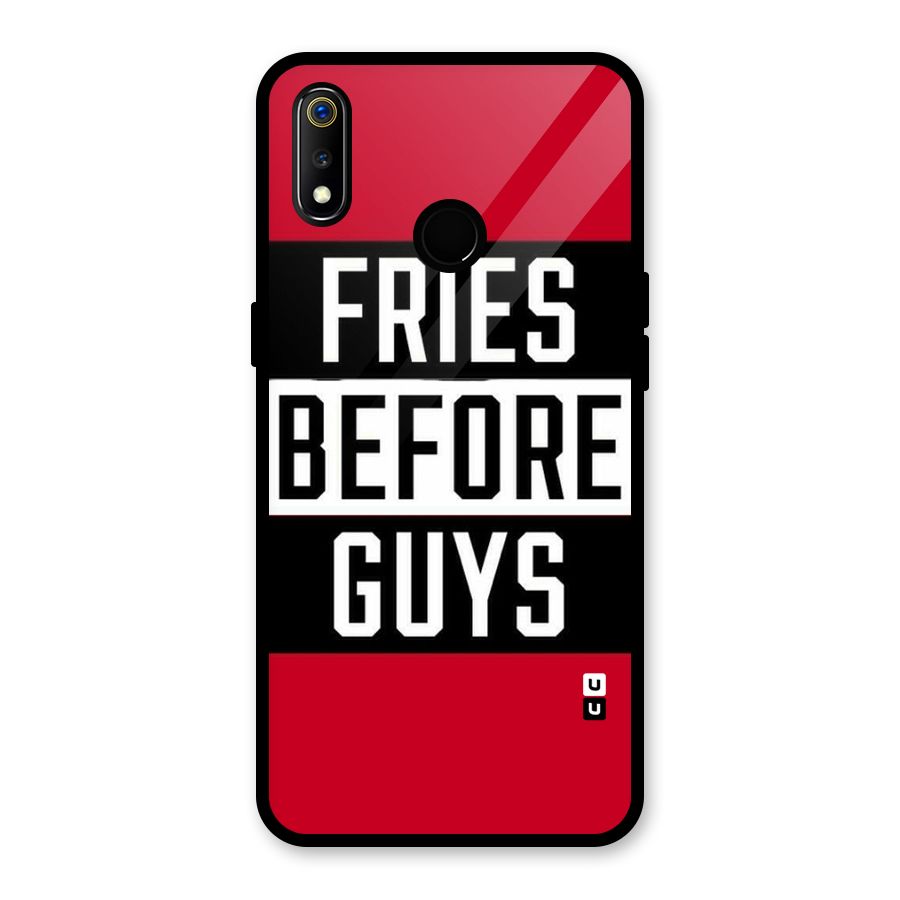 Fries Love Stripes Glass Back Case for Realme 3