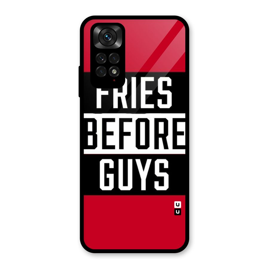 Fries Love Stripes Glass Back Case for Redmi Note 11S
