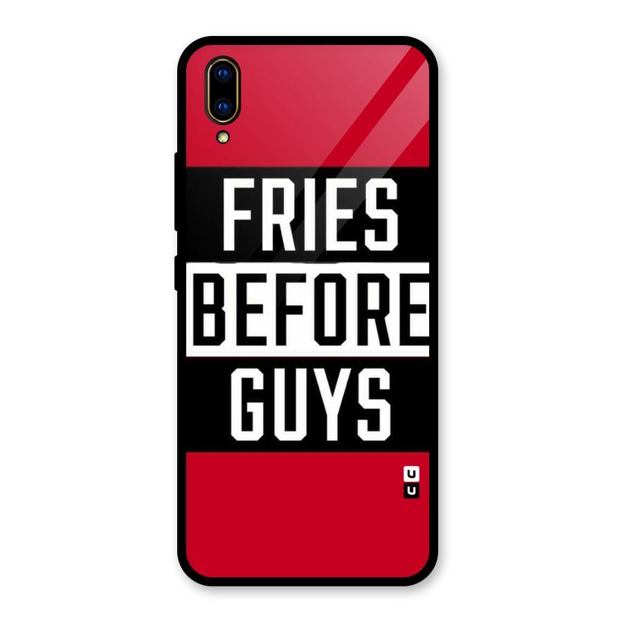 Fries Love Stripes Glass Back Case for Vivo V11 Pro