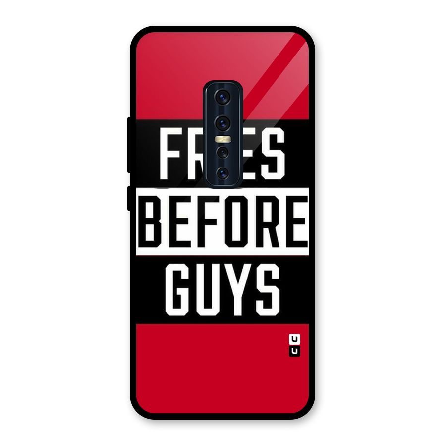 Fries Love Stripes Glass Back Case for Vivo V17 Pro
