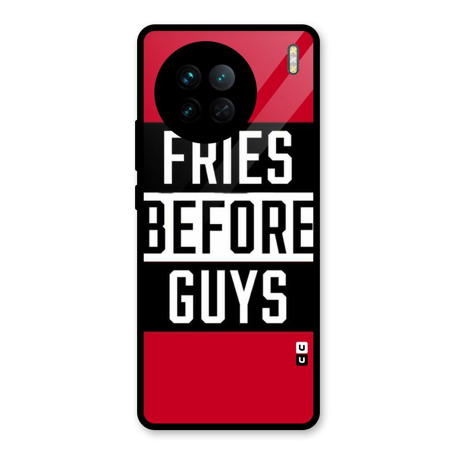 Fries Love Stripes Glass Back Case for Vivo X90