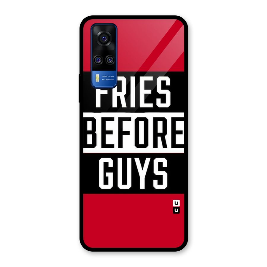 Fries Love Stripes Glass Back Case for Vivo Y31