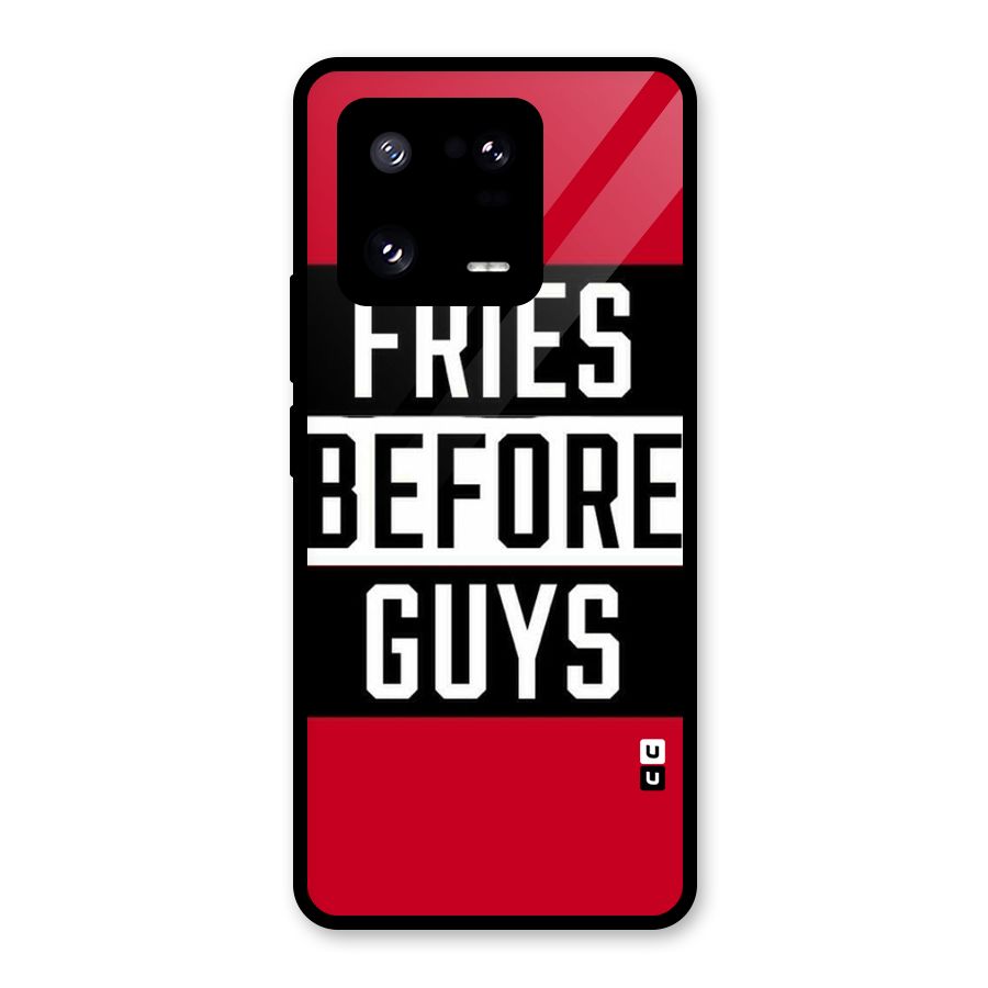Fries Love Stripes Glass Back Case for Xiaomi 13 Pro