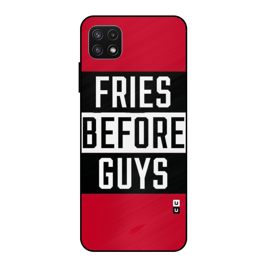 Fries Love Stripes Metal Back Case for Galaxy A22 5G