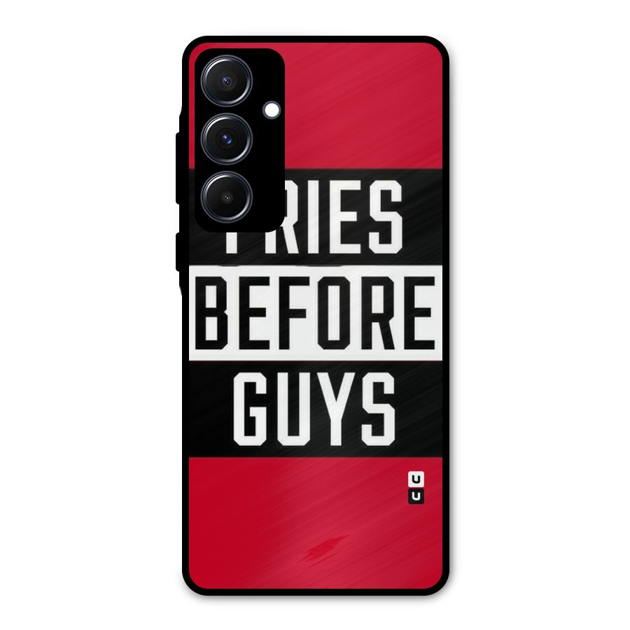 Fries Love Stripes Metal Back Case for Galaxy A55