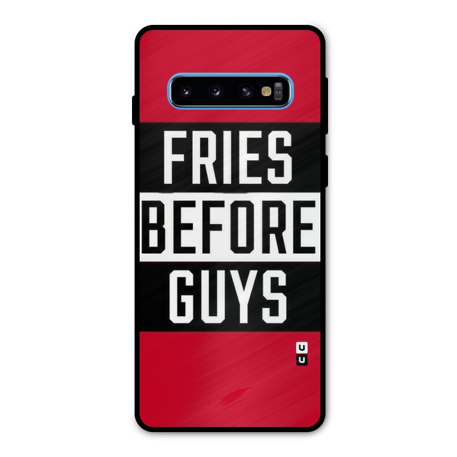 Fries Love Stripes Metal Back Case for Galaxy S10