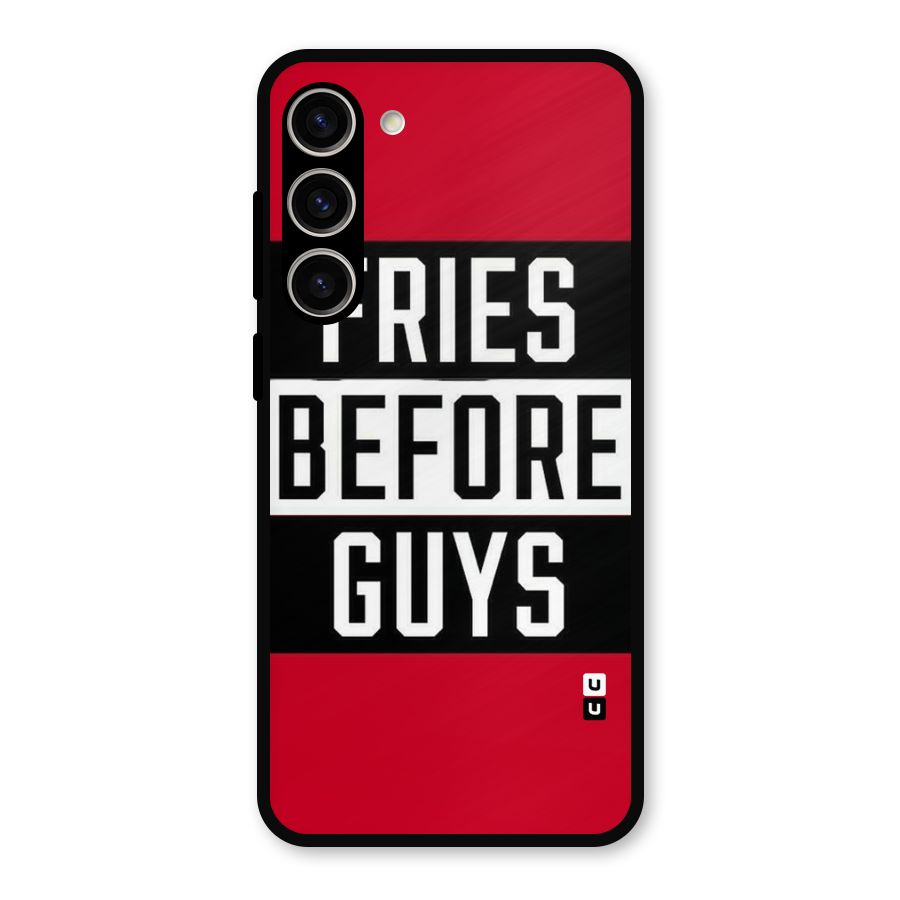 Fries Love Stripes Metal Back Case for Galaxy S23 Plus