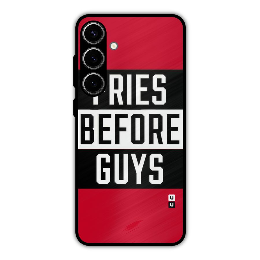 Fries Love Stripes Metal Back Case for Galaxy S24 Plus