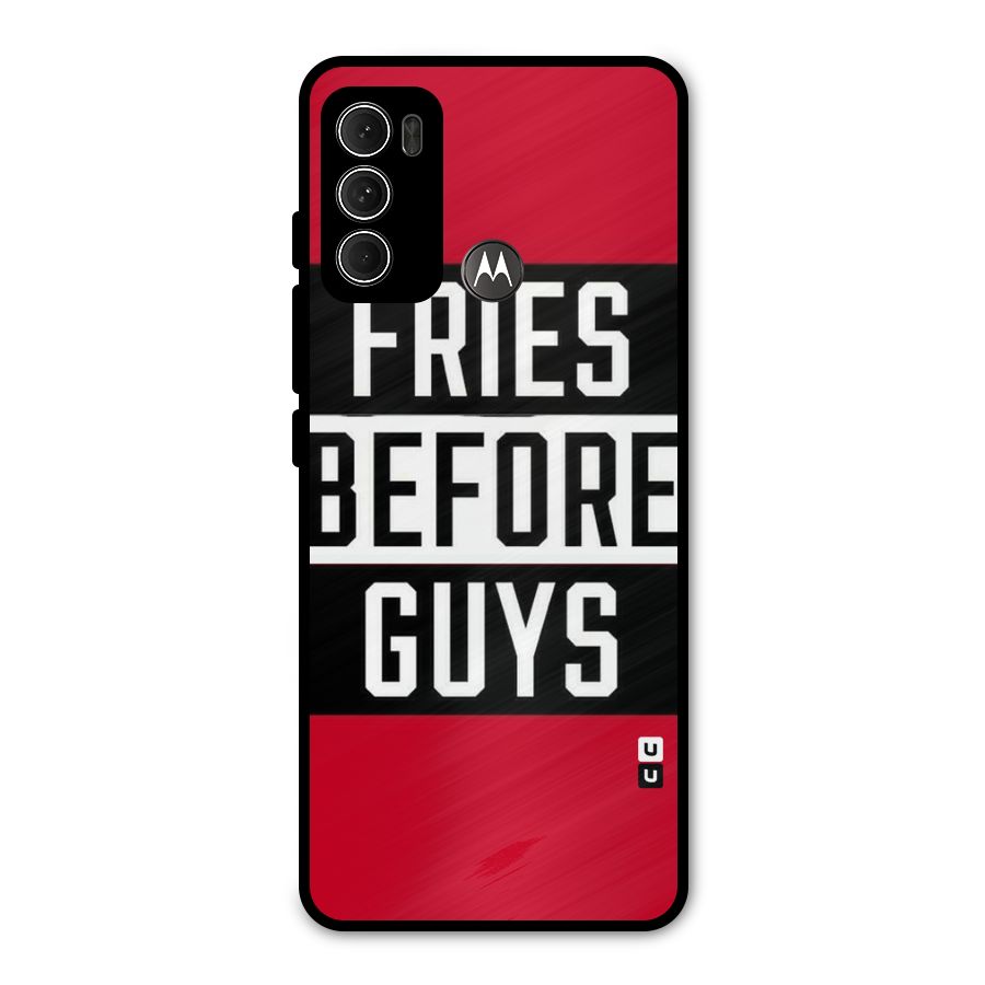 Fries Love Stripes Metal Back Case for Moto G60