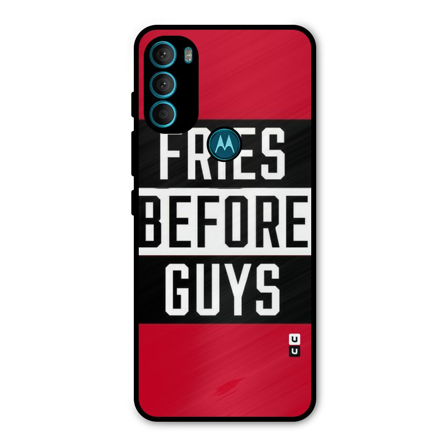 Fries Love Stripes Metal Back Case for Moto G71 5G