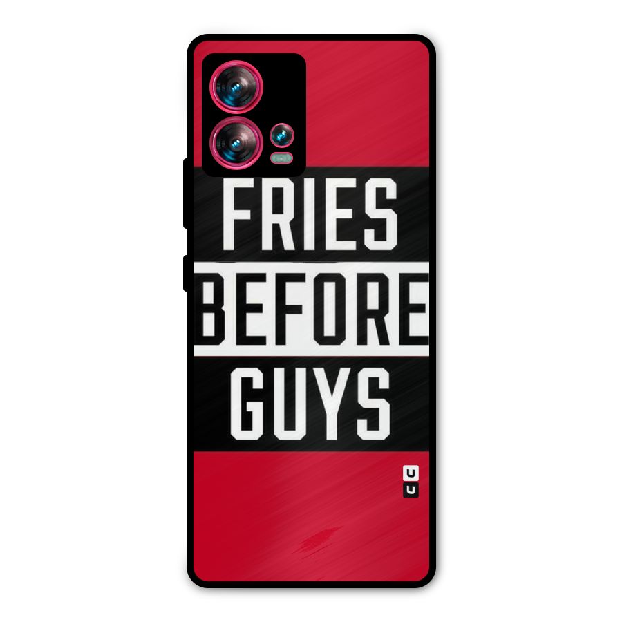 Fries Love Stripes Metal Back Case for Motorola Edge 30 Fusion