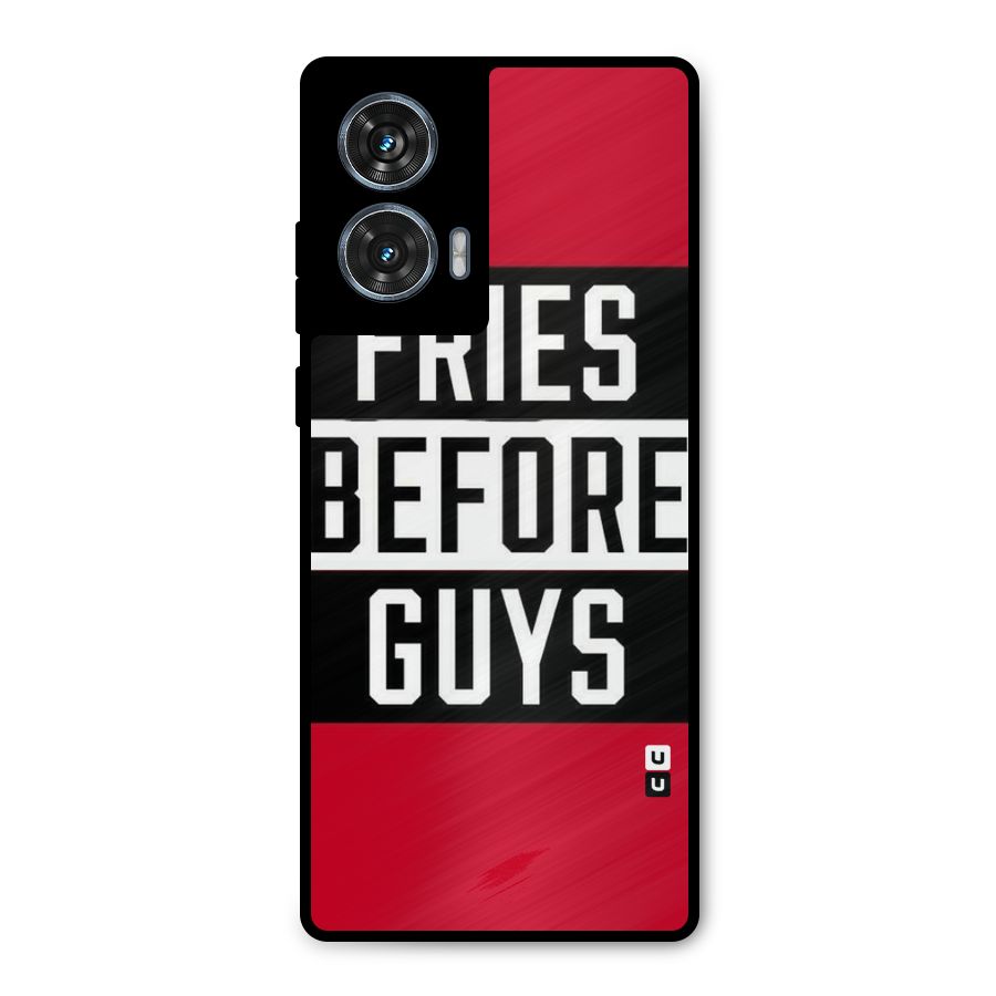 Fries Love Stripes Metal Back Case for Motorola Edge 50 Fusion